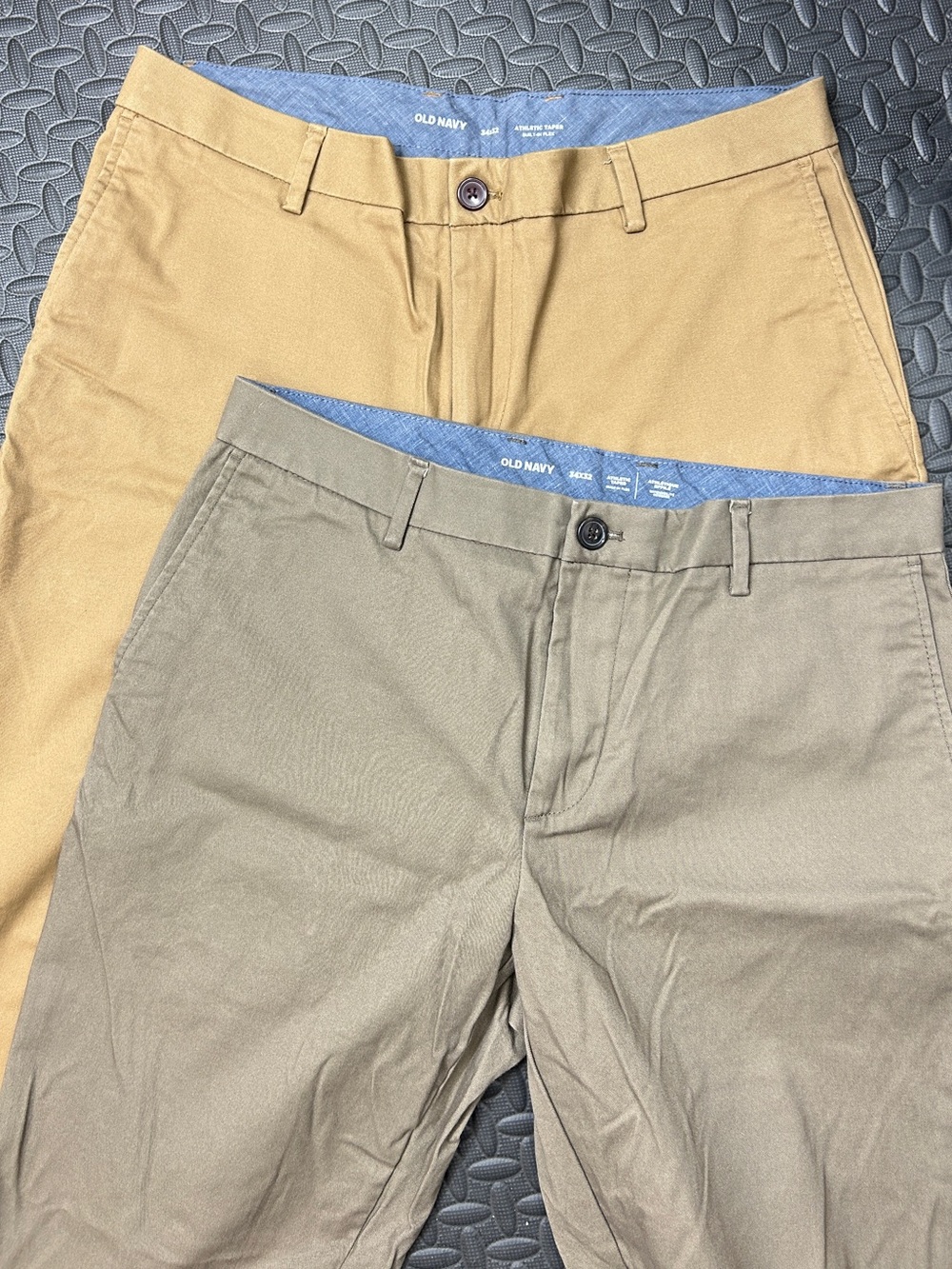 (2) Old Navy Men’s Chino Pants - Tan and Olive Athletic fit